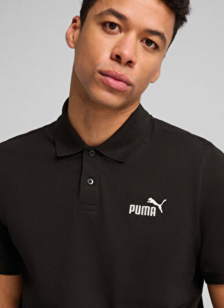 68255201 ESS No. 1 Logo Pique Polo Siyah Polo Yaka Regular Fit Erkek T-Shirt