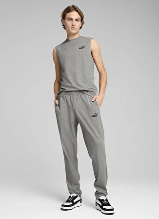 Puma 68262603 ESS No. 1 Logo Sleeveless Gri Yuvarlak Yaka Regular Fit Baskılı Erkek T-Shirt