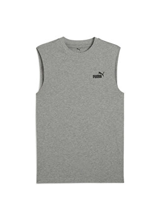 Puma 68262603 ESS No. 1 Logo Sleeveless Gri Yuvarlak Yaka Regular Fit Baskılı Erkek T-Shirt