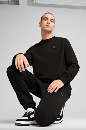 Puma Ess Elevated Crew 684727 Erkek Sweatshirt - Siyah - ST01899-Siyah-S