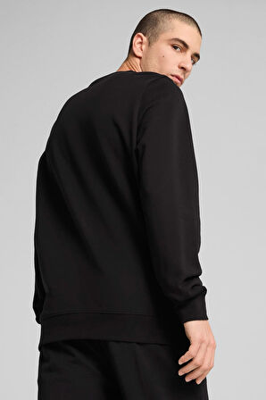 Erkek Bisiklet Yaka Sweatshirt - Siyah | XS