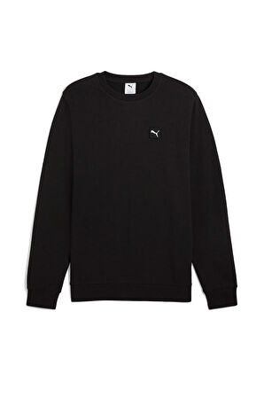 Erkek Bisiklet Yaka Sweatshirt - Siyah | XS