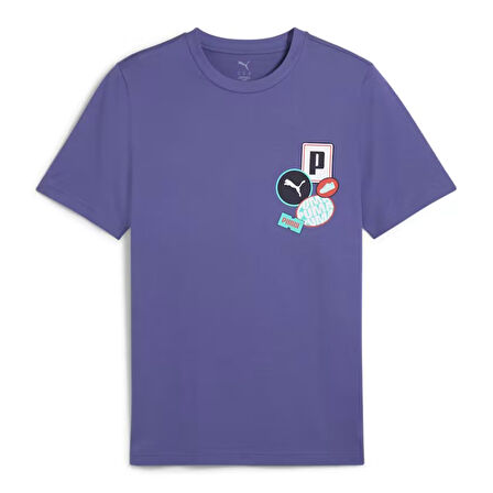 Graphics Icon Erkek Mavi Günlük Stil T-Shirt 68482946
