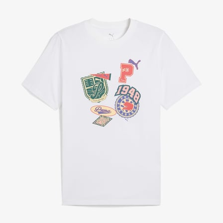 Puma Wardrobe Ess Graphic Erkek Beyaz T-Shirt