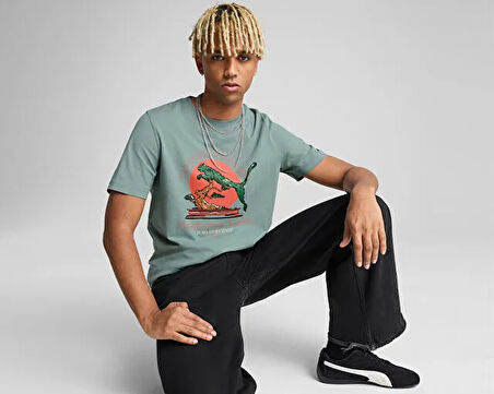 Puma Graphics Puma Bonsai Tee Erkek Günlük Tişört 62963430 mavi