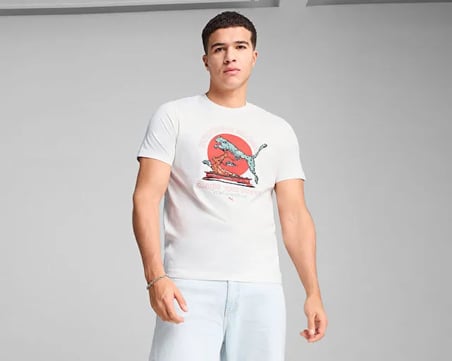 Puma Graphics Puma Bonsai Tee Erkek Günlük Tişört 62963402 Beyaz