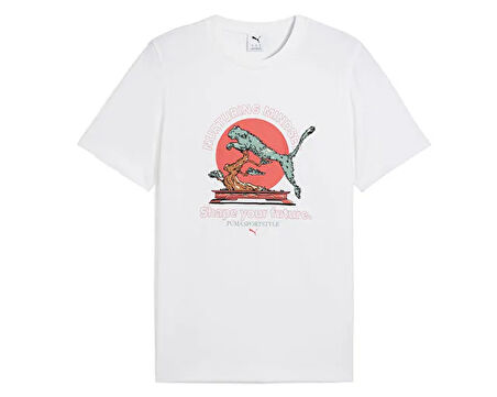 Puma Graphics Puma Bonsai Tee Erkek Günlük Tişört 62963402 Beyaz