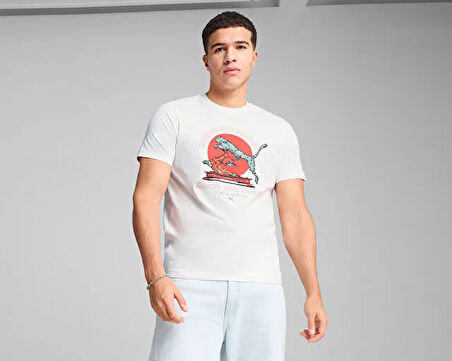 Puma Graphics Puma Bonsai Tee Erkek Günlük Tişört 62963402 Beyaz
