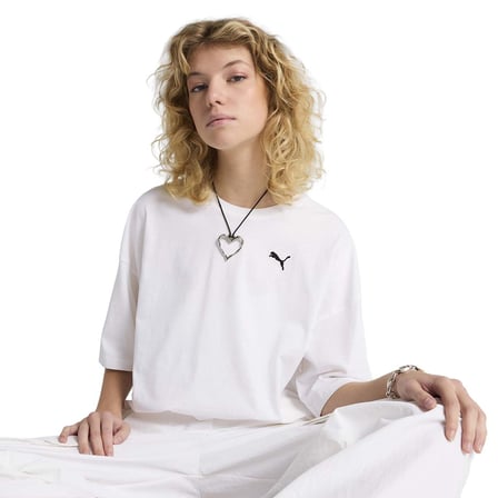 Wardrobe Ess Oversized Kadın Beyaz Günlük Stil T-Shirt 62974302