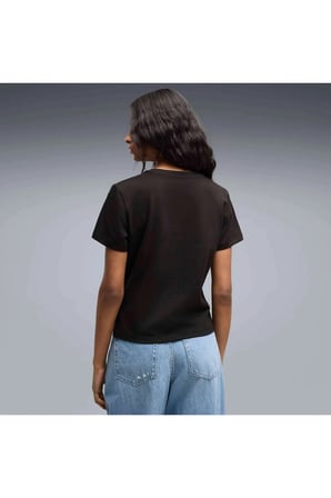 WARDROBE ESS Slim Tee Kadın Siyah T-Shirt & Polo