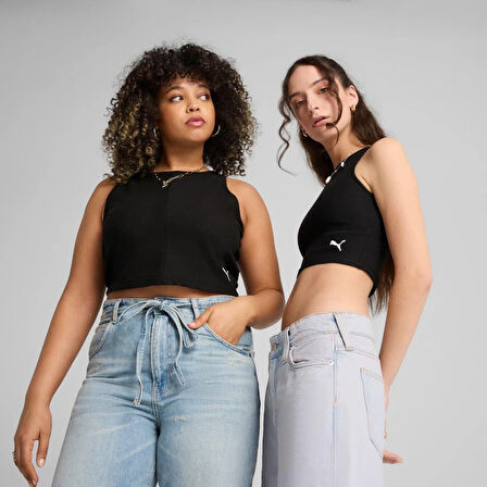 Puma WARDROBE ESS Ribbed Crop Top Kadın T-shirt