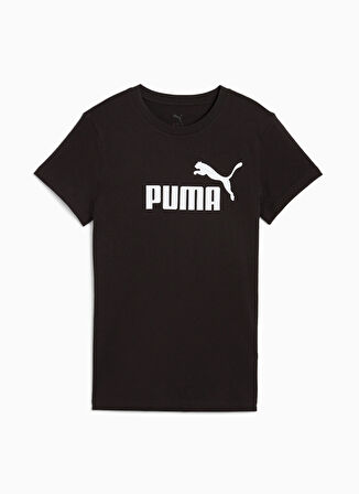 68237001 ESS No. 1 Logo Tee PUMA Bl Siyah Yuvarlak Yaka Regular Fit Baskılı Kadın T-Shirt