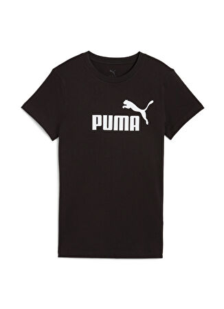 68237001 ESS No. 1 Logo Tee PUMA Bl Beyaz Yuvarlak Yaka Regular Fit Baskılı Kadın T-Shirt
