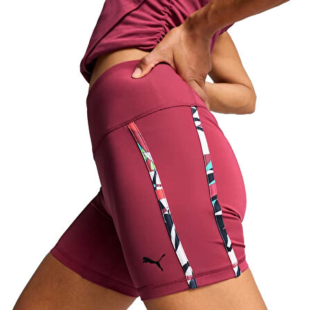 Tropical Aop Hw 5" Kadın Bordo Antrenman Şortu 52678717