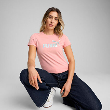 Puma 63153618 Metallic No. 1 Logo Tee Kadın Spor Tişört