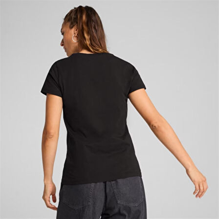 Puma METALLIC No.1 Logo Tee Siyah Kadın Spor Tişört - 631536 01