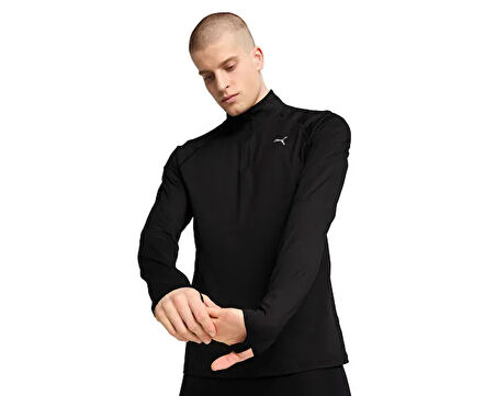 Puma Run Veloty Cldspn 1/4 Zip  M Erkek Koşu Sweatshirts 52662701 Renkli