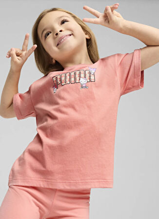 Puma Pembe Kız Çocuk T-Shirt 63006218-PUMA X HELLO KITTY & FRIEN