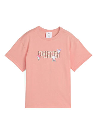 Puma Pembe Kız Çocuk T-Shirt 63006218-PUMA X HELLO KITTY & FRIEN