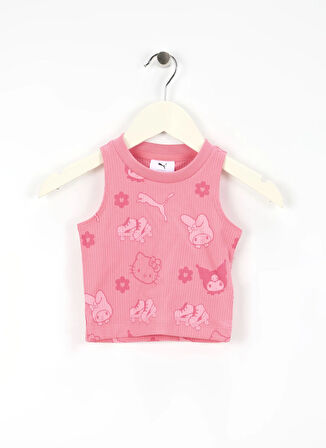 Puma Desenli Pembe Kız Çocuk Atlet 63006622-PUMA X HELLO KITTY & FRIEN