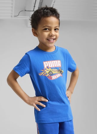 Puma Mavi Erkek Çocuk T-Shirt 63006958-PUMA X HOT WHEELS Graphic