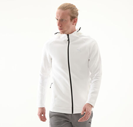 684613-02 Puma Evostrıpe Full-Zip Hoodie Erkek Ceket Beyaz