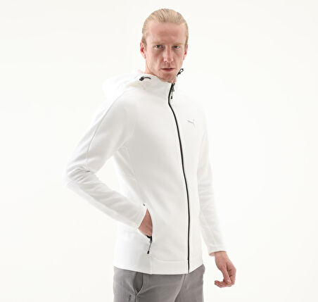 684613-02 Puma Evostrıpe Full-Zip Hoodie Erkek Ceket Beyaz