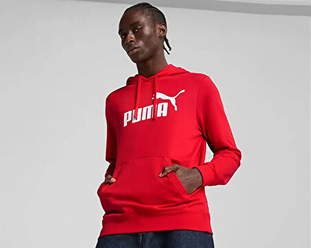 Puma Ess No. 1 Logo Hoodie Erkek Günlük Sweatshirts 68257211 Kırmızı