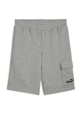 Puma 68266203 ESS No. 1 Logo Cargo Short Gri Lastikli Bel Regular Fit Düz Erkek Şort