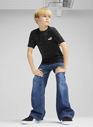 Puma Siyah Erkek Çocuk T-Shirt 68514601-MID90S AOP Tee B PUMA Blac