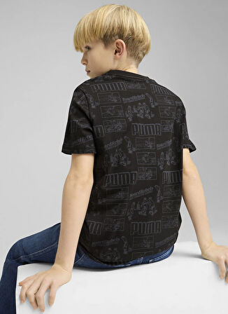 Puma Siyah Erkek Çocuk T-Shirt 68514601-MID90S AOP Tee B PUMA Blac