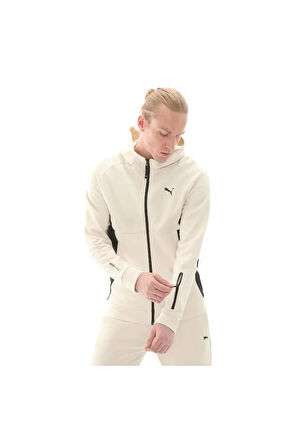 TECH Full-Zip Hoodie Bej Erkek Sweatshirt
