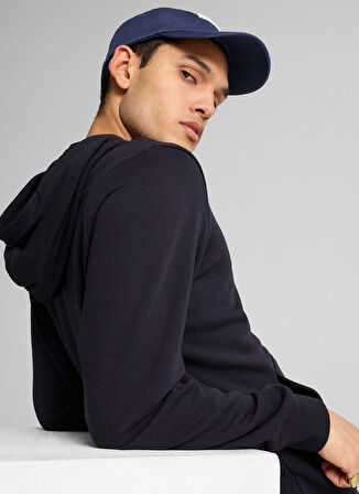 68257216 ESS No. 1 Logo Hoodie TR N Siyah Kapüşonlu Regular Fit Baskılı Erkek Sweatshirt