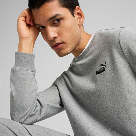 Puma Erkek Sweatshirt Essentials Small No 1 Logo Crew