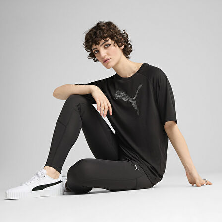 Evostripe Kadın Siyah Günlük Stil T-Shirt 68504801