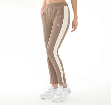 629798-93 Puma T7 Always On Slim Trackpants Kadın Eşofman Altı S&amp;uuml;tl&amp;uuml; Kahve