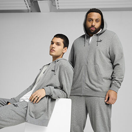 Ess Full-Zip Erkek Gri Günlük Stil Sweatshirt 68258803