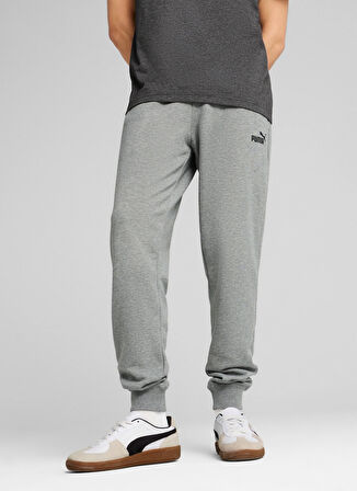 68260803 ESS No. 1 Logo Sweatpants Gri Erkek Lastikli Bel Regular Fit Eşofman Altı