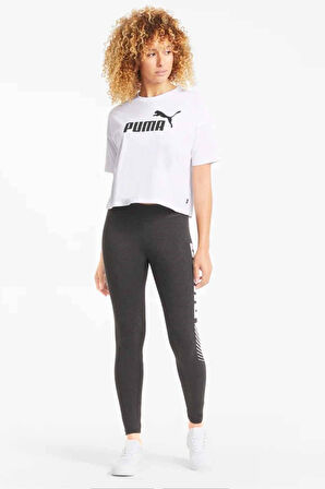 Puma Kadın Cropped Logo Tee Beyaz Kısa Kol T-Shirt - 68497202