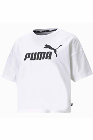 Puma Kadın Cropped Logo Tee Beyaz Kısa Kol T-Shirt - 68497202