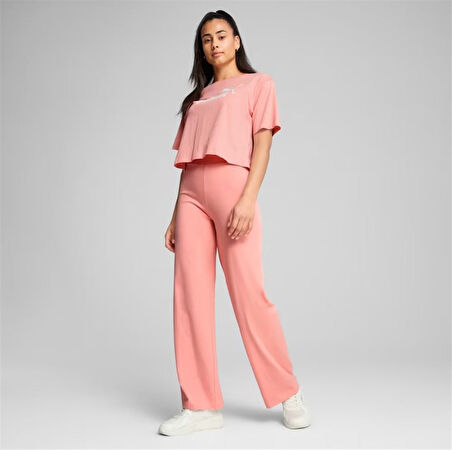 Puma Cropped No.1 Logo Tee Pembe Kadın Spor Tişört - 684972 18