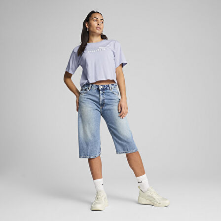 Essential Cropped No.1 Kadın Mavi Günlük Stil T-Shirt 68497247