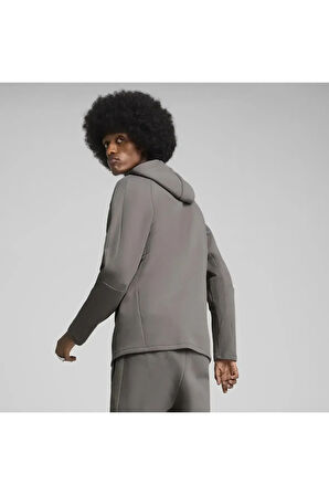 EVOSTRIPE Full-Zip Hoodie Gri Erkek Fermuarlı Ceket