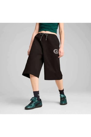 X HARRY POTTER Jorts Siyah Kadın Rahat Kesim Şort