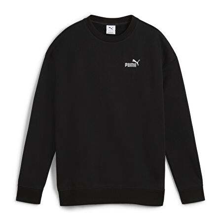 Ess No.1 Logo Relaxed Crew Kadın Siyah Günlük Stil Sweatshirt 68497501