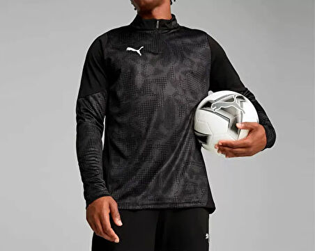 Puma Teamcup Training 1/4 Zip Top Erkek Futbol Uzun Kollu Antrenman Üstü 65916403 Siyah