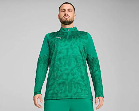 Puma Teamcup Training 1/4 Zip Top Erkek Futbol Uzun Kollu Antrenman Üstü 65916405 Yeşil