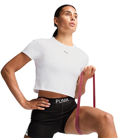 Puma Train All Day Essentials Baby Crop Kadın T-Shirt Beyaz