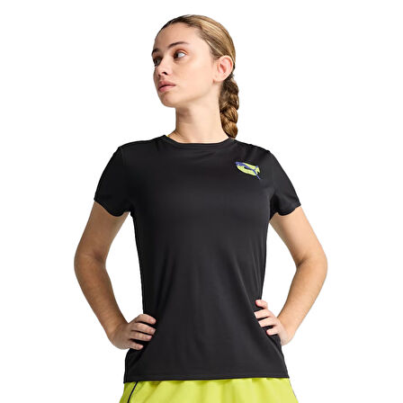 Graphics Kadın Siyah Koşu T-Shirt 52655301