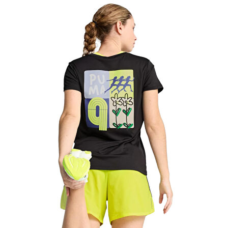 Graphics Kadın Siyah Koşu T-Shirt 52655301